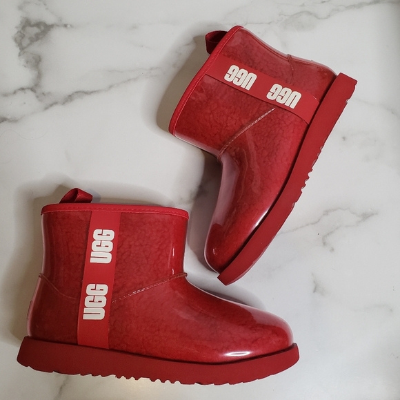 UGG Classic Clear Mini Boot Red Waterproof Size 5 NEW - Picture 8 of 8